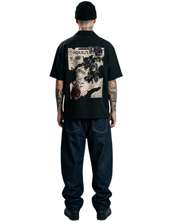 NOIR BLOOM OVERSIZED SHIRT